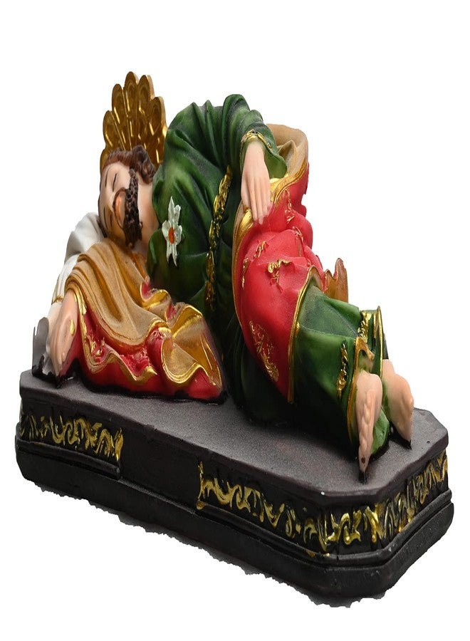 KariGhar Resin Sleeping St Joseph Statue Catholic Idol for Home Altar, Prayer Room, Bed Room, Gifting and Decoration, Multicolor 8 Inches - Image 3